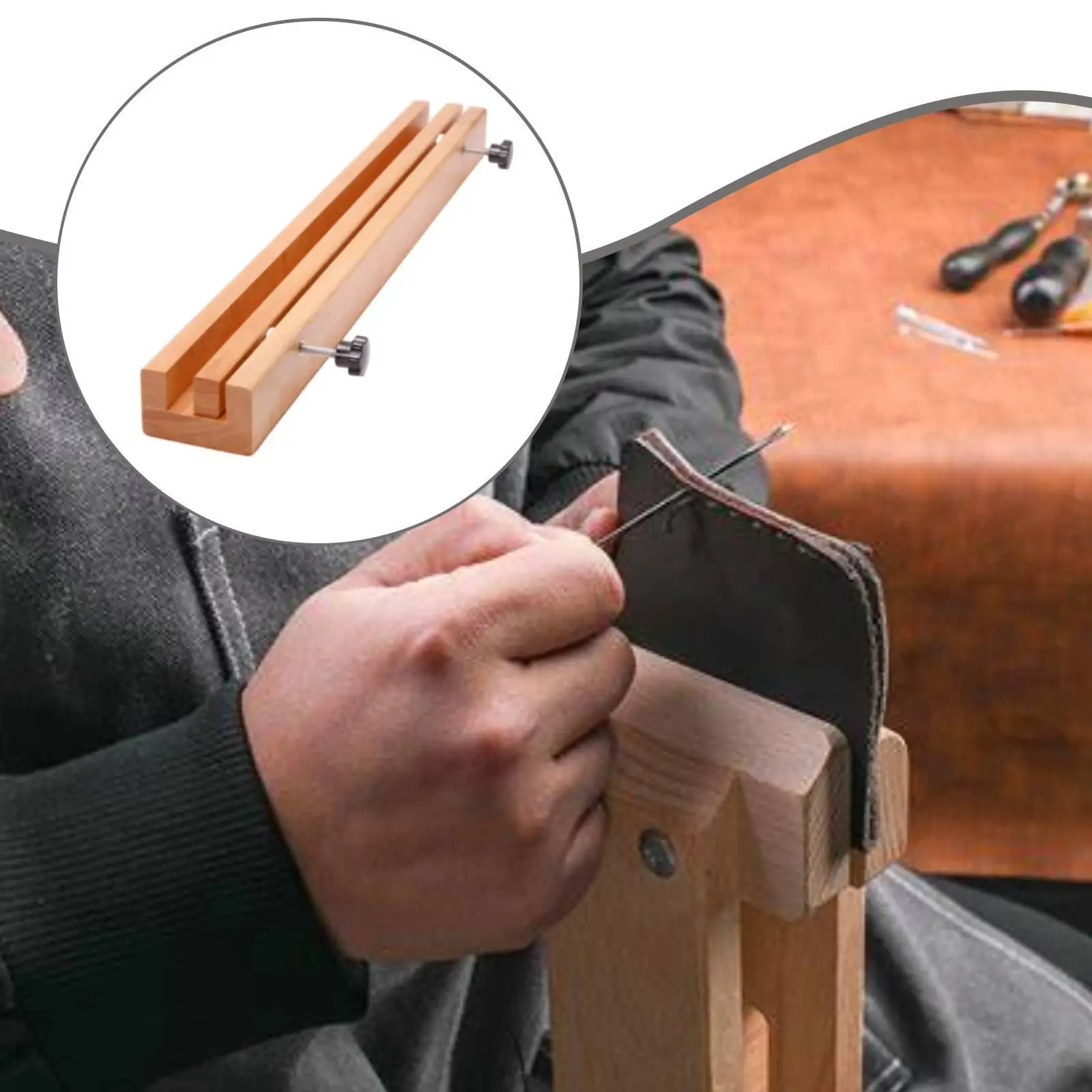 Wooden Leather Clamp Accessories Leather Belt Edge Tool Multifunctional Long Slot
Wooden Leather Clamp Accessories Leather Belt Edge Tool Multifunctional Long Slot