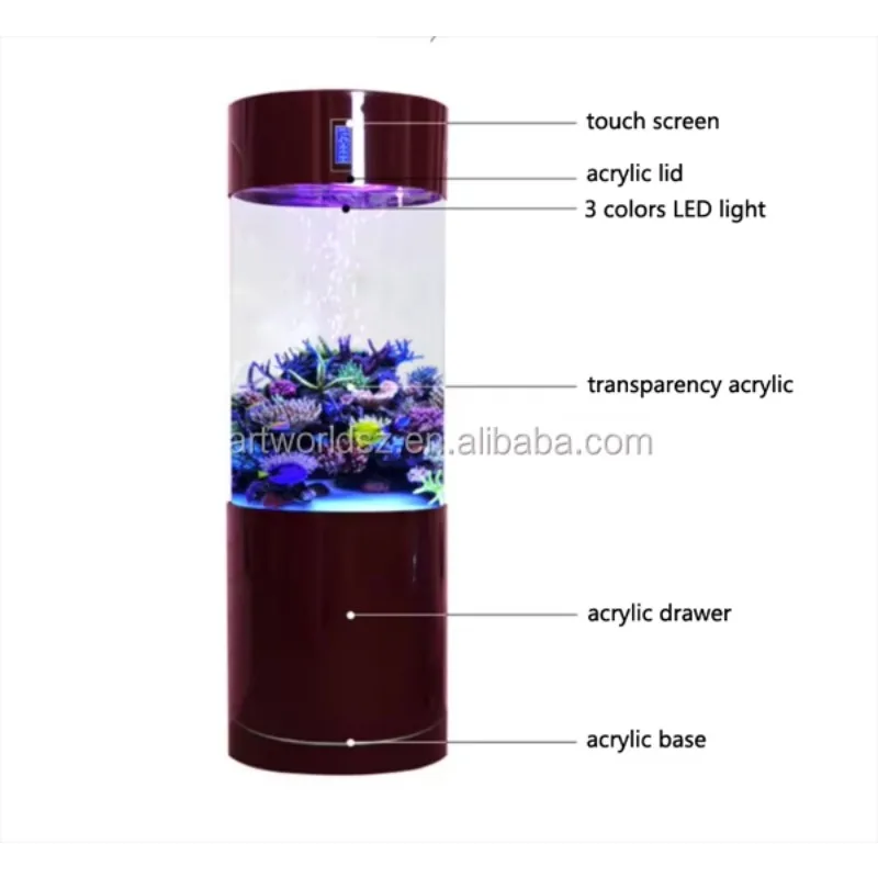 Acrylic Cylinder Aquariums Wine Red Color Aquariums Factory Price
Acrylic Cylinder Aquariums Wine Red Color Aquariums Factory Price