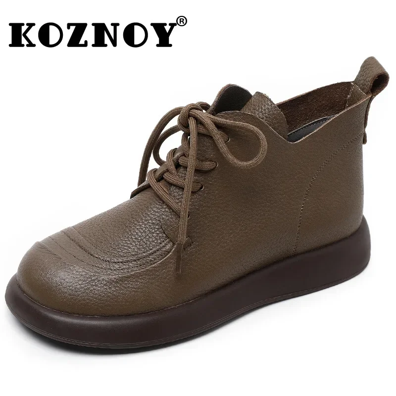 Koznoy 2.5cm Autumn Ankle Spring Booties Flats Comfy Retro Genuine Leather Boots Soft Soled Cowgirl Sewing Moccasins Woman Shoes
Koznoy 2.5cm Autumn Ankle Spring Booties Flats Comfy Retro Genuine Leather Boots Soft Soled Cowgirl Sewing Moccasins Woman Shoes