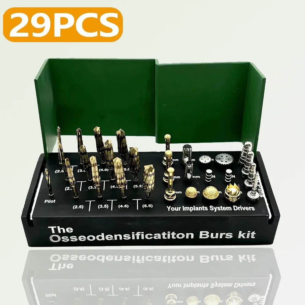 29Pcs Dental Osseodensification Burs Kit - Precision Alveolotomy Implant System Ridge Expansion & Bone Cutting Tools
29Pcs Dental Osseodensification Burs Kit - Precision Alveolotomy Implant System Ridge Expansion & Bone Cutting Tools
