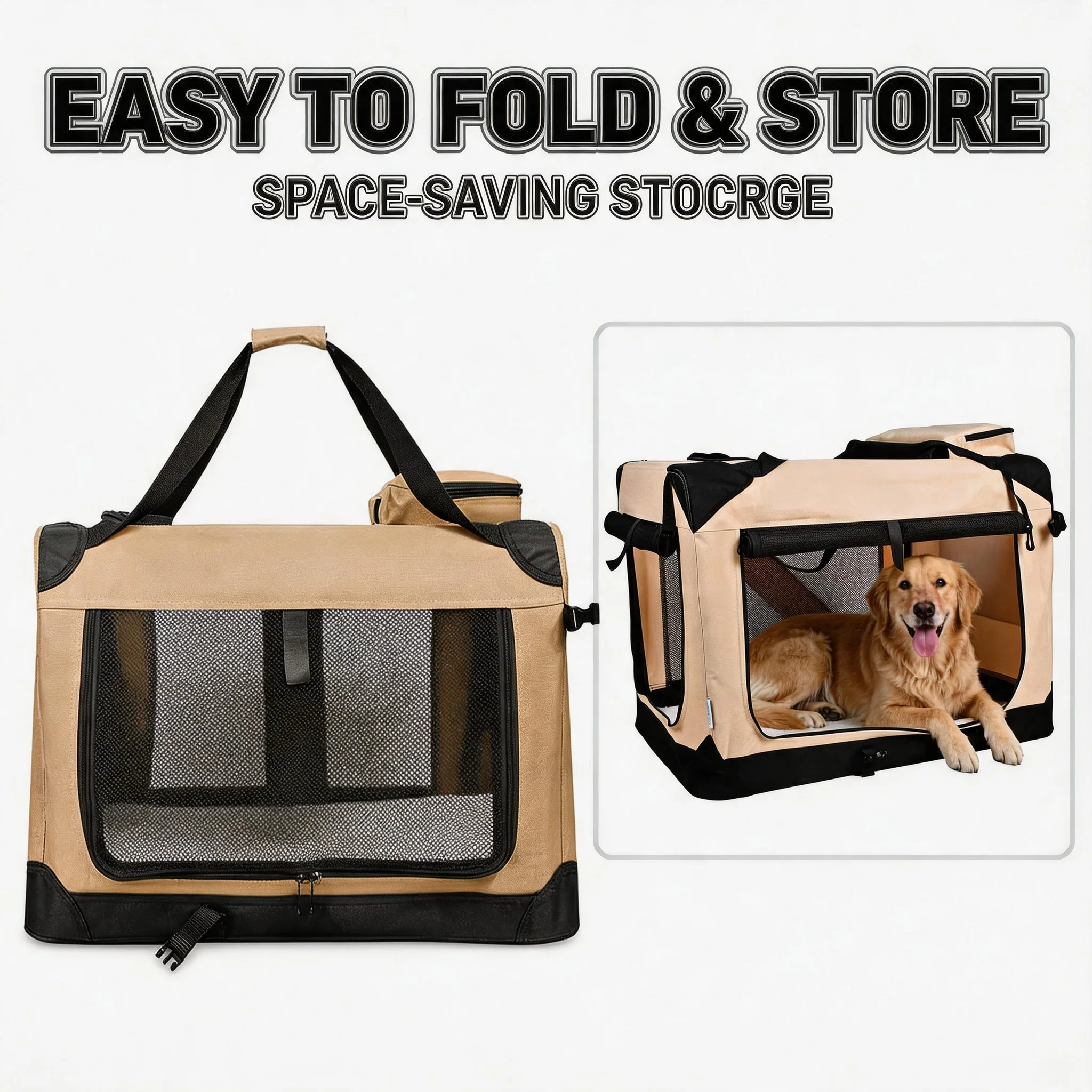 Portable Lightweight 3 Door Soft Dog Crates Kennel Soft Sided Folding Travel Pet Car Carrier with Straps Mat for Dogs Cats
Portable Lightweight 3 Door Soft Dog Crates Kennel Soft Sided Folding Travel Pet Car Carrier with Straps Mat for Dogs Cats