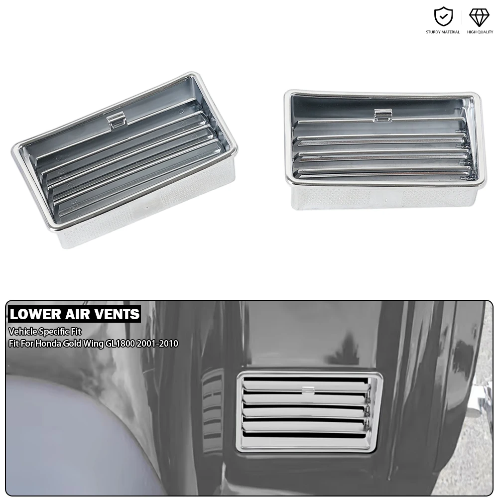 Adjustable Left/Right Lower Air Vents Trim Cover - Chrome Fits For Honda Gold Wing 1800 ABS GL1800 A/P/BM/HP/HPN/HPNA 2001-2010
Adjustable Left/Right Lower Air Vents Trim Cover - Chrome Fits For Honda Gold Wing 1800 ABS GL1800 A/P/BM/HP/HPN/HPNA 2001-2010
