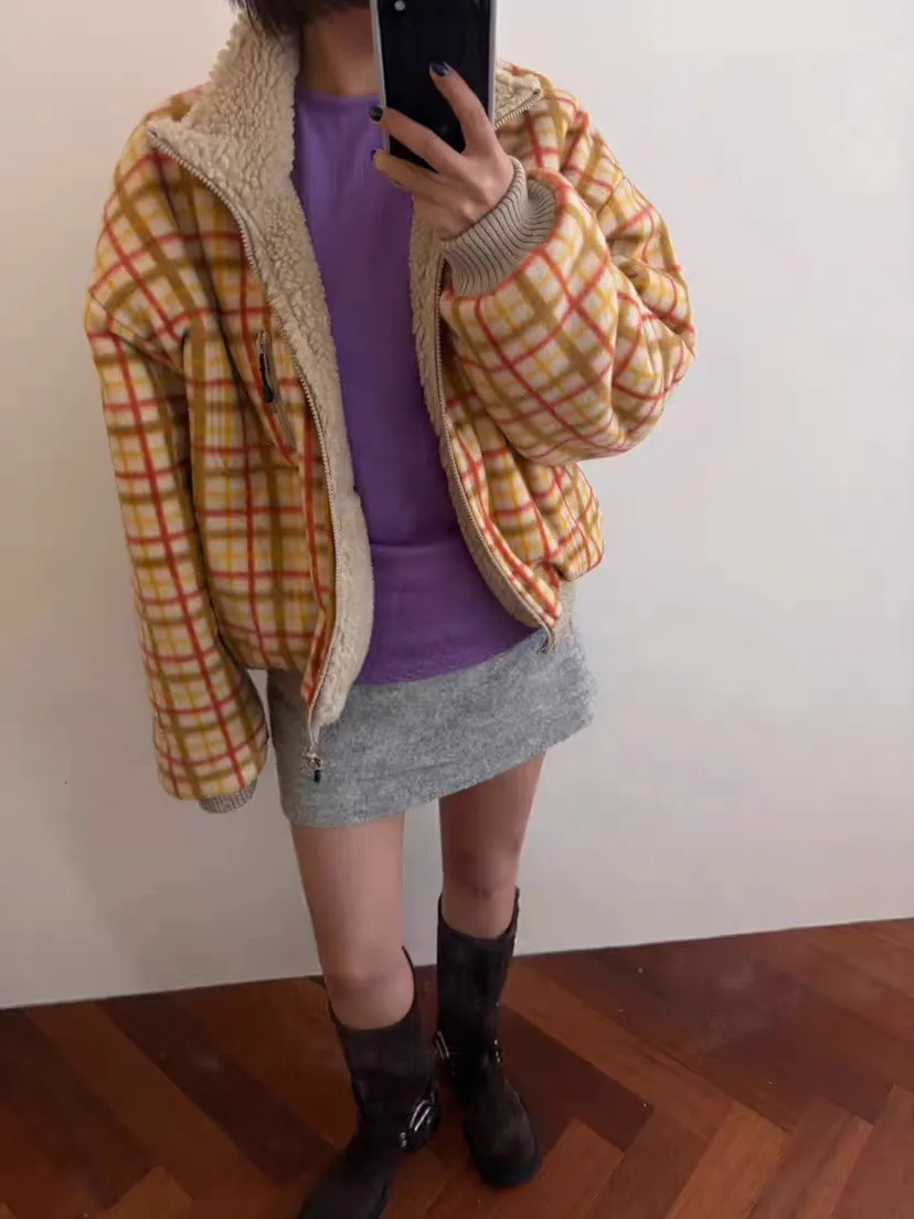 East Gate Plaid Fce Jaet Женское свободное теплое повседневное двустороннее пальто в стиле ретро с застежкой-молнией Long Sve Winter Ou...
East Gate Plaid Fce Jaet Женское свободное теплое повседневное двустороннее пальто в стиле ретро с застежкой-молнией Long Sve Winter Ou...