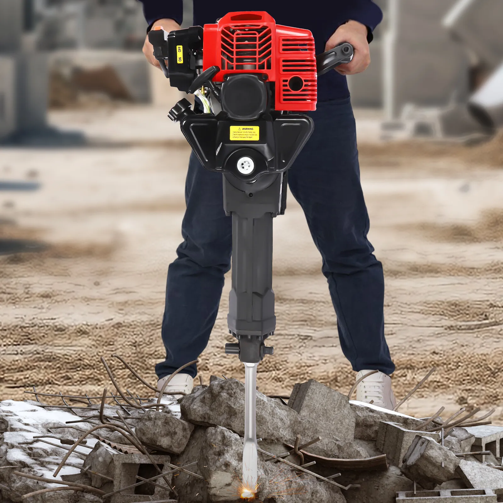 52CC Demolition Jack Hammer, 1900W Concrete Breaker with 2 Pickaxes for Heavy Duty
52CC Demolition Jack Hammer, 1900W Concrete Breaker with 2 Pickaxes for Heavy Duty