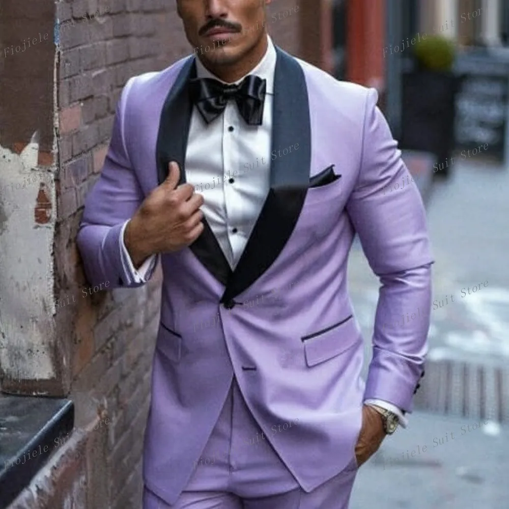 Black Lapel Purple Formal Occasion Men Suit Groom Groomsman Wedding Party Prom Business Casual Tuxedos 2 Piece Set Blazer Pants
Black Lapel Purple Formal Occasion Men Suit Groom Groomsman Wedding Party Prom Business Casual Tuxedos 2 Piece Set Blazer Pants