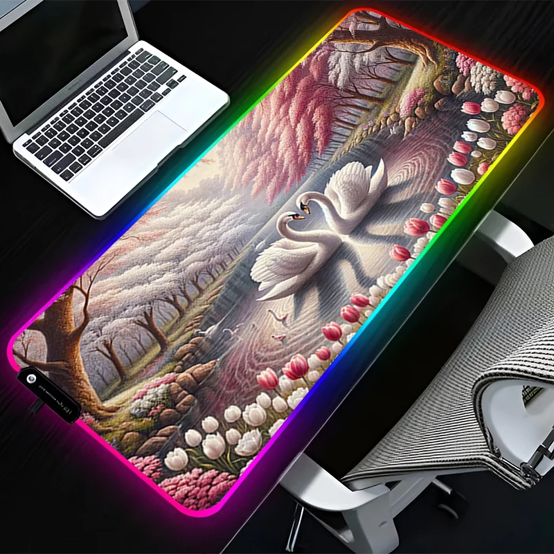 RGB светодиодный коврик для мыши, резиновый мультяшный коврик для мыши, удлиненный коврик для ПК, аксессуары для настольного компьютера, нескользящие игровые коврики, коврик для клавиатуры Office Swan HD
RGB светодиодный коврик для мыши, резиновый мультяшный коврик для мыши, удлиненный коврик для ПК, аксессуары для настольного компьютера, нескользящие игровые коврики, коврик для клавиатуры Office Swan HD