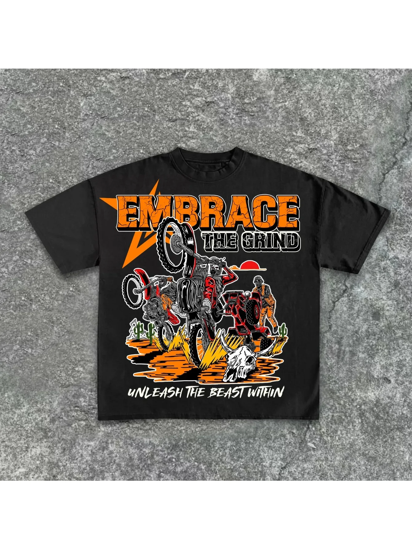Men's Black Cotton Pattern T-Shirt - Embrace Tribulation Off-Road Motorcycle Design Casual Crew Neck Short Sleeve Adult T-Shirt
Men's Black Cotton Pattern T-Shirt - Embrace Tribulation Off-Road Motorcycle Design Casual Crew Neck Short Sleeve Adult T-Shirt