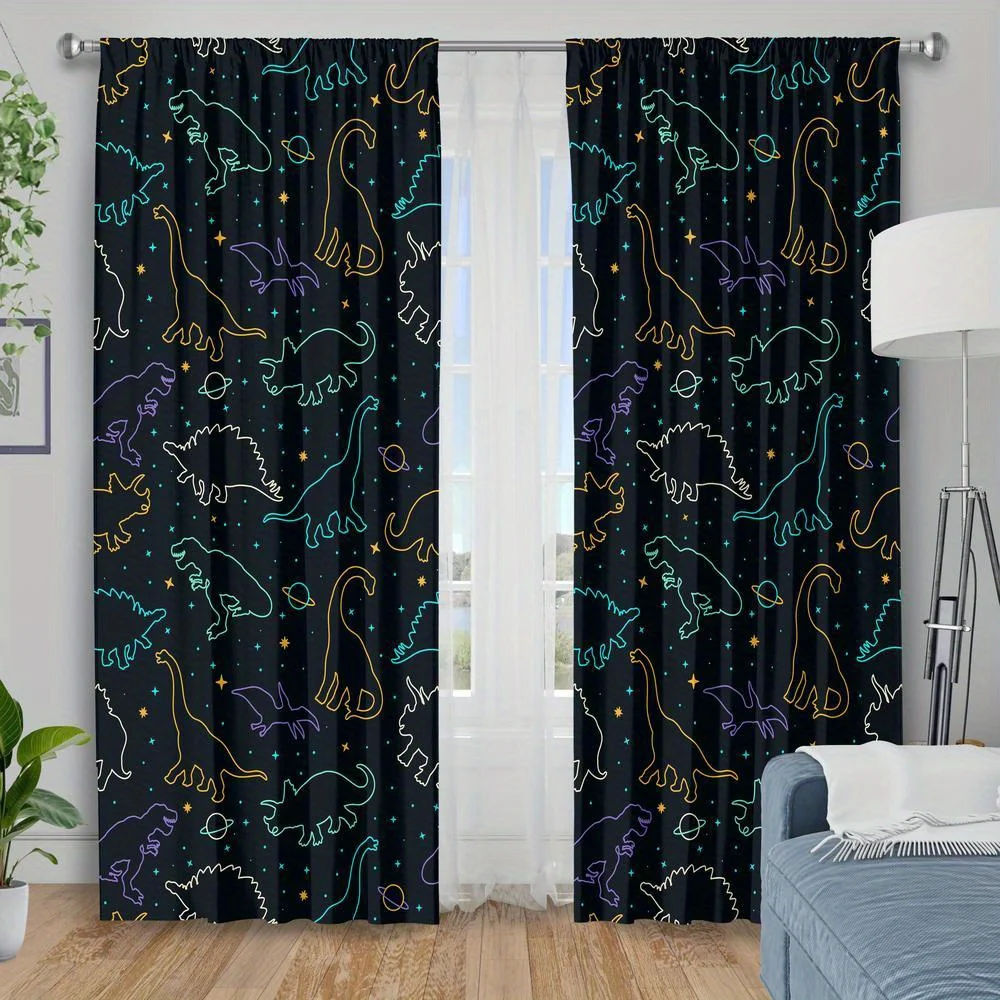 Fun Dinosaur Pattern Curtain Pair for Kids Nursery Room Home Decoration Window Privacy Blue Tropical Theme
Fun Dinosaur Pattern Curtain Pair for Kids Nursery Room Home Decoration Window Privacy Blue Tropical Theme