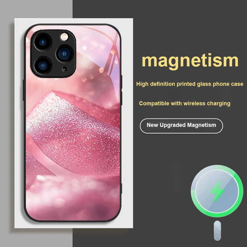 For iPhone 15 12 11 X XR 13 16 14 Pro MAX Magnetic Glass Phone Case Silk Creative Design HD Printed Women Protective Cover
For iPhone 15 12 11 X XR 13 16 14 Pro MAX Magnetic Glass Phone Case Silk Creative Design HD Printed Women Protective Cover