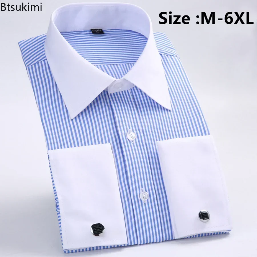 2025Quality Gentle Formal Mens French Cuff Dress Shirt Men Long Sleeve Solid Striped Men's Shirts Cufflink Include Casual Shirts
2025Quality Gentle Formal Mens French Cuff Dress Shirt Men Long Sleeve Solid Striped Men's Shirts Cufflink Include Casual Shirts