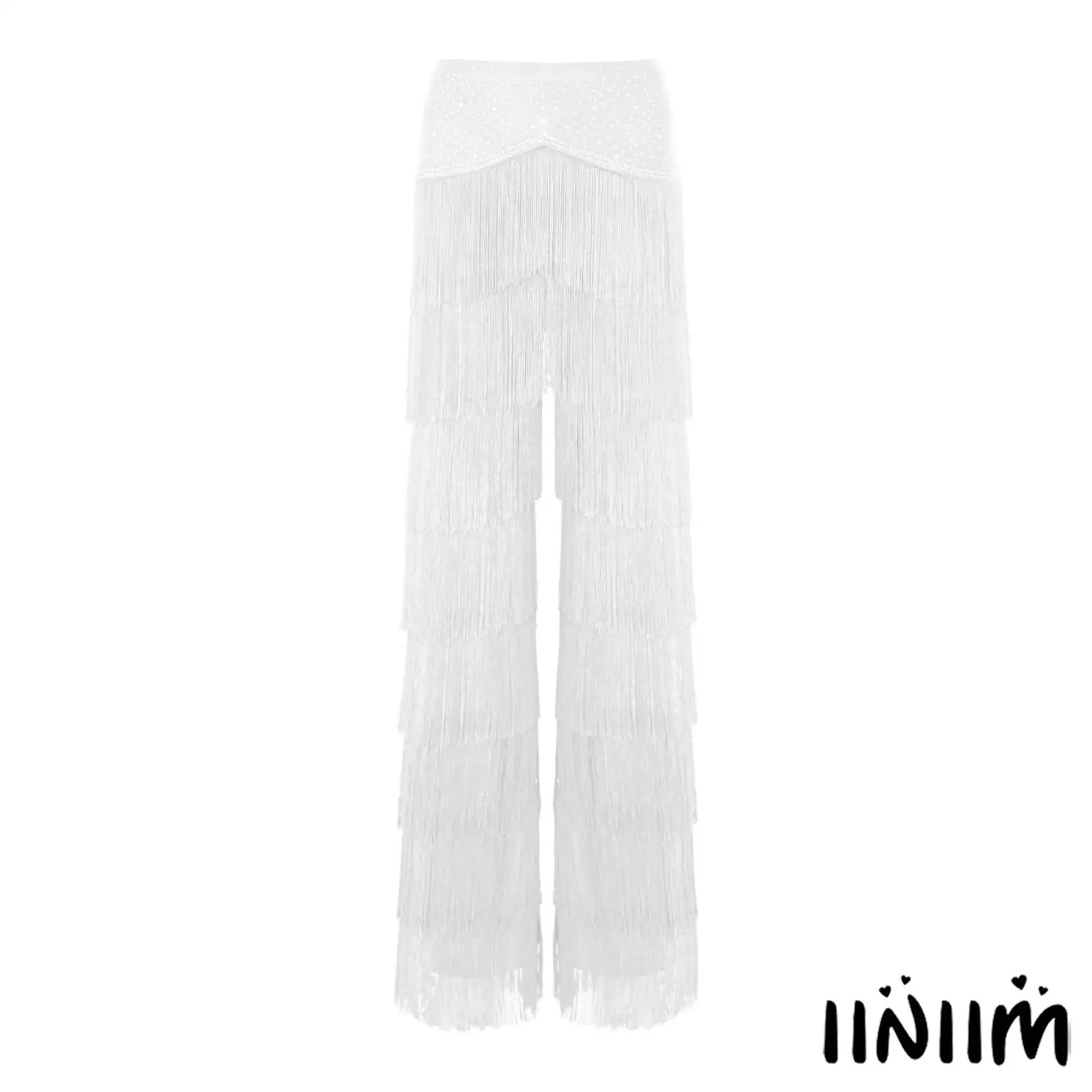 Straight Leg Fringe Pants for Women Latin Jazz Dance Rhinestone Waist Layered Tassel Trousers for Cha Cha Rumba Tango Dance
Straight Leg Fringe Pants for Women Latin Jazz Dance Rhinestone Waist Layered Tassel Trousers for Cha Cha Rumba Tango Dance