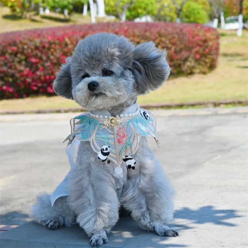 Panda Bamboo Print Cat Dog Cheongsam Dress, Mesh Sleeveless Chinese Summer Outfit with Qipao Style Collar for Small Cats Dogs
Panda Bamboo Print Cat Dog Cheongsam Dress, Mesh Sleeveless Chinese Summer Outfit with Qipao Style Collar for Small Cats Dogs