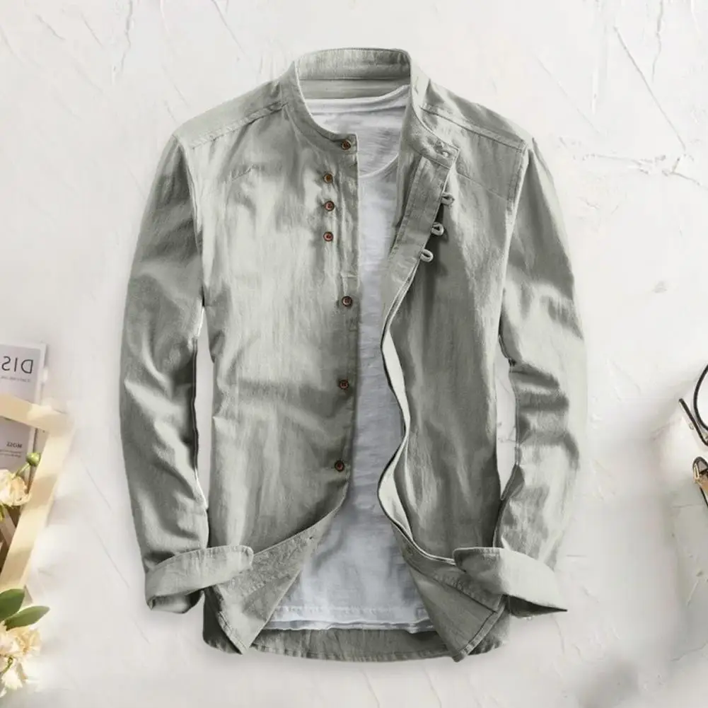 Solid Color Shirt Stylish Retro Cardigan for Men Warm Stand Collar Shirt Slim Fit Office Wear Men Casual Shirt
Solid Color Shirt Stylish Retro Cardigan for Men Warm Stand Collar Shirt Slim Fit Office Wear Men Casual Shirt