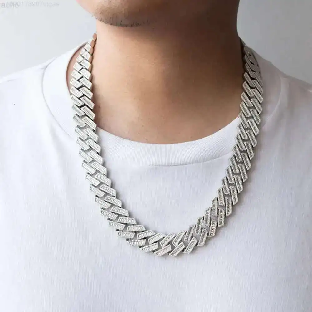 Hip Hop Necklace 925 Sterling Silver 20mm Baguette Cut Diamond Iced Out Moissanite Cuban Link Chain
Hip Hop Necklace 925 Sterling Silver 20mm Baguette Cut Diamond Iced Out Moissanite Cuban Link Chain