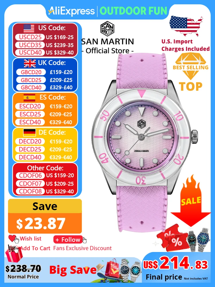 San Martin 2026 32.5mm Women's Wristwatch Elegant Luxury Quartz Watch Ladies Fashion Guilloche MOP Dial Sapphire WR200m SN0151
San Martin 2026 32.5mm Women's Wristwatch Elegant Luxury Quartz Watch Ladies Fashion Guilloche MOP Dial Sapphire WR200m SN0151
