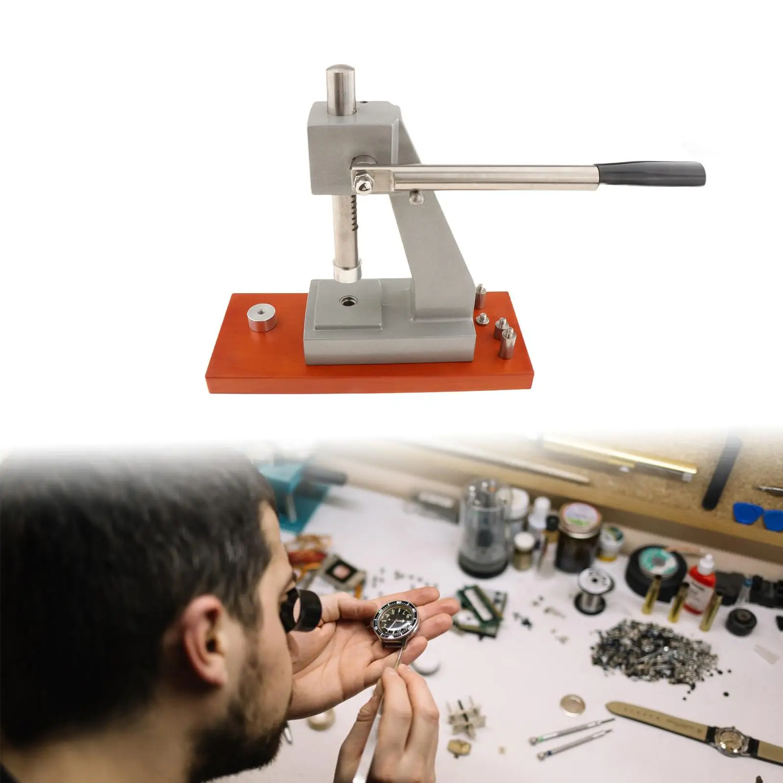 Watch Back Case Closer Metal Wood Watch Press Tool Kit Professional Watchmaker Tool for Watch Repair
Watch Back Case Closer Metal Wood Watch Press Tool Kit Professional Watchmaker Tool for Watch Repair