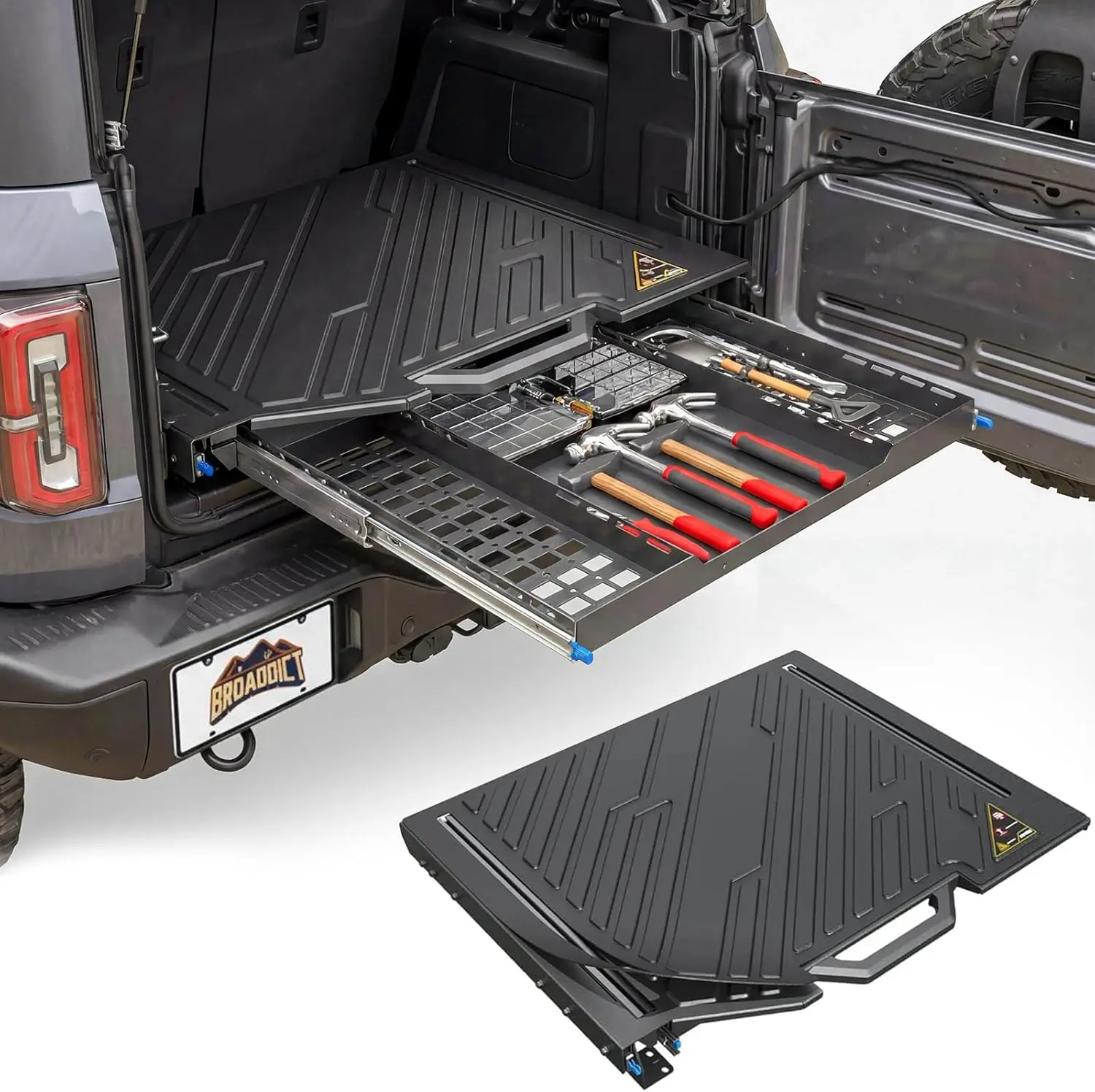 Slide Out Tailgate Fit for Ford Bronco 2021-2025 4-Door Double Extend Trunk Table Pull Out Cargo Shelf Bronco Accessories
Slide Out Tailgate Fit for Ford Bronco 2021-2025 4-Door Double Extend Trunk Table Pull Out Cargo Shelf Bronco Accessories