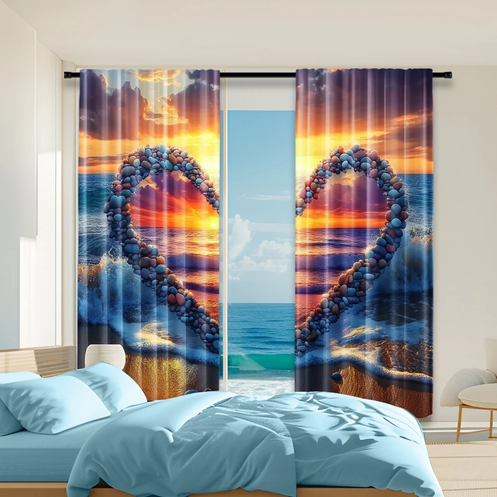 2 pcs, versatile polyester transparent curtains for home decoration Beach Love for use in bedrooms and living rooms
2 pcs, versatile polyester transparent curtains for home decoration Beach Love for use in bedrooms and living rooms