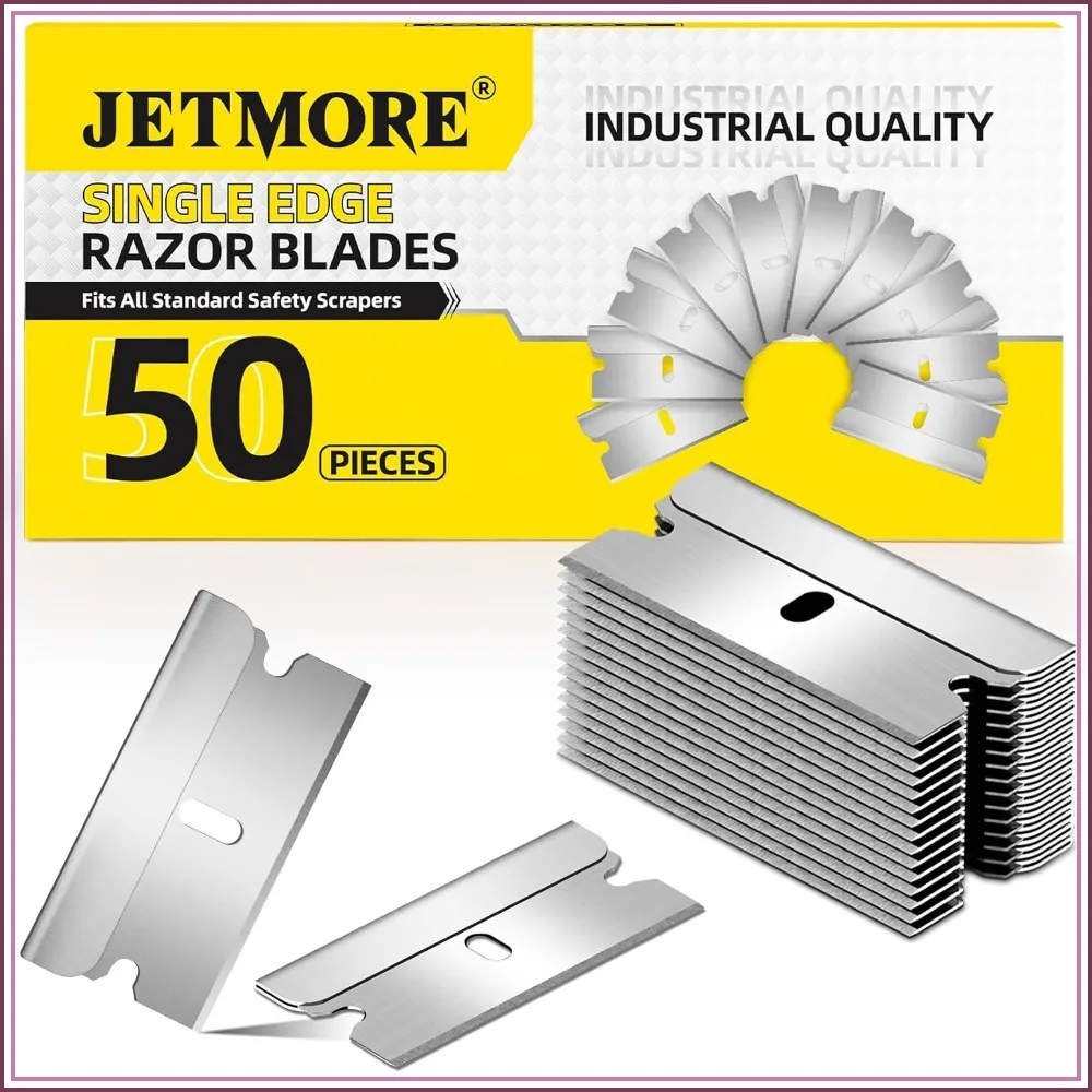 Single Edge Razor Blades, 50 Pack High Carbon Steel Utility Blades for Scraper, Removing Glue, Stickers, Labels, Paint, Glass, Individually Wrapped
Single Edge Razor Blades, 50 Pack High Carbon Steel Utility Blades for Scraper, Removing Glue, Stickers, Labels, Paint, Glass, Individually Wrapped