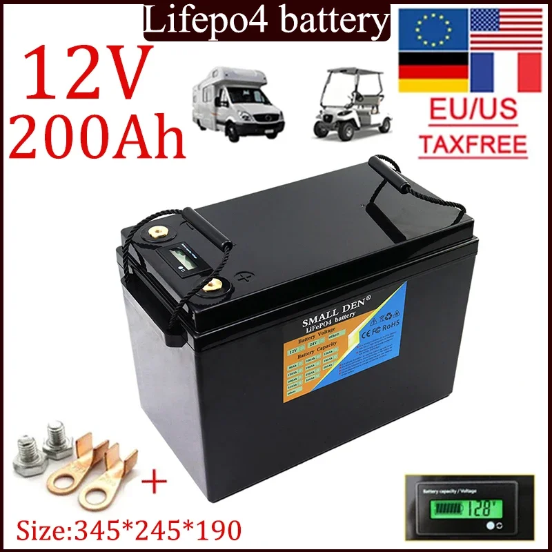12V 200Ah LiFePO4 battery built-in BMS 12.8V rechargeable battery pack RV solar storage system marine battery with display
12V 200Ah LiFePO4 battery built-in BMS 12.8V rechargeable battery pack RV solar storage system marine battery with display