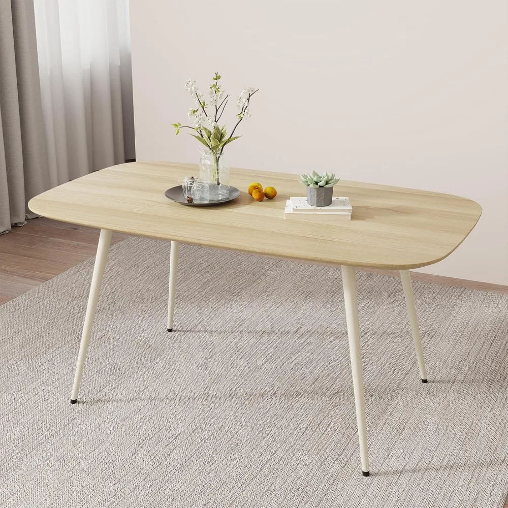 47.2'' Modern Farmhouse Dining Table, Wooden Rectangular Dining Table with Metal Legs for 4 People for Dining Room, Kitchen, Liv
47.2'' Modern Farmhouse Dining Table, Wooden Rectangular Dining Table with Metal Legs for 4 People for Dining Room, Kitchen, Liv