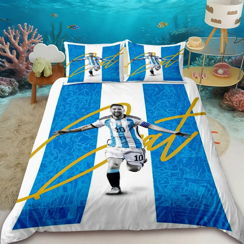 Boys Gift Lionel M-Messi Duvet Cover Football star Bedding Set Pillowcases Single Twin Full Queen King Size Home Decor Quilt
Boys Gift Lionel M-Messi Duvet Cover Football star Bedding Set Pillowcases Single Twin Full Queen King Size Home Decor Quilt