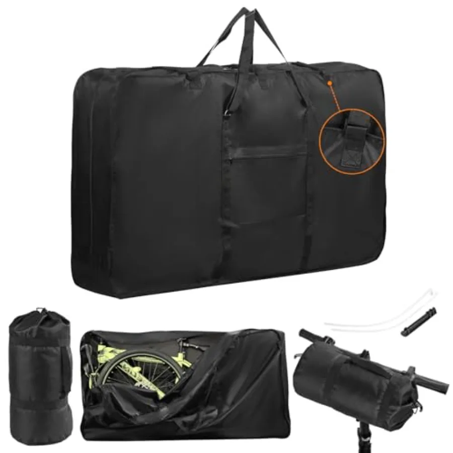 Bike Travel Bag, Upgraded 900D Mountain Bike Travel Bag with 3 Fixed Buckles, Strong Webbing and Seperate Compartments Inside,
Bike Travel Bag, Upgraded 900D Mountain Bike Travel Bag with 3 Fixed Buckles, Strong Webbing and Seperate Compartments Inside,