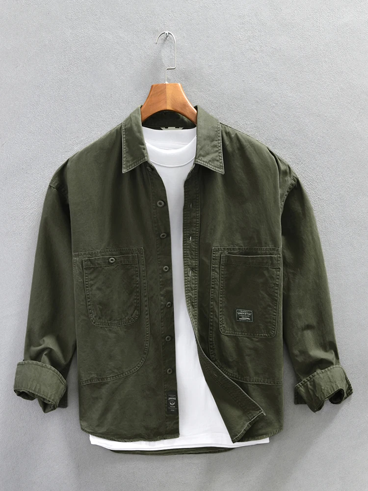 Loose Fit Men's Workwear irt Jaet Spring Faionable Casual Long Sve Patchwork Open Cardigan Retro Japanese Sle
Loose Fit Men's Workwear irt Jaet Spring Faionable Casual Long Sve Patchwork Open Cardigan Retro Japanese Sle