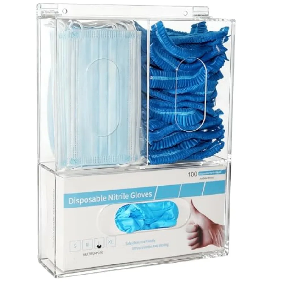 Triple Hygiene Dispenser Sanitation Station with Lid - Tabletop or Wall Mounted Masks and Glove Box Holder Dispenser for Hairne
Triple Hygiene Dispenser Sanitation Station with Lid - Tabletop or Wall Mounted Masks and Glove Box Holder Dispenser for Hairne