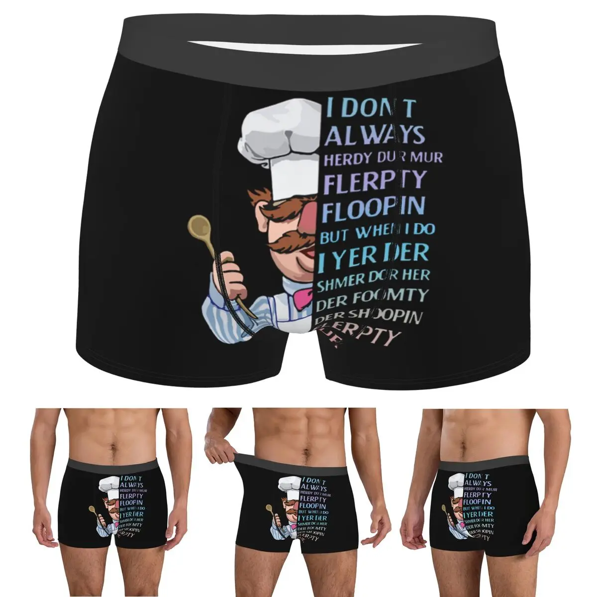 Трусы-боксеры, шорты The Swedish Chef - I Dont Always Herdy Dur Mur, мужские трусы, удобное нижнее белье для мужчин, подарки 
Трусы-боксеры, шорты The Swedish Chef - I Dont Always Herdy Dur Mur, мужские трусы, удобное нижнее белье для мужчин, подарки