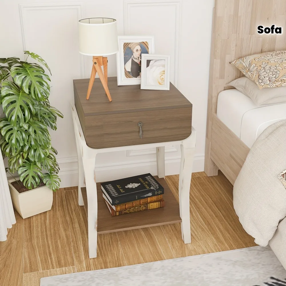 No-Assembly Vintage Nightstand with Drawer & 2-Tier Shelf - MDF Sofa/Bedside Table with Wood Veneer Top, Space-Saving Bedside Cabinet for Small Spaces, Farmhouse Living Room Furniture (Compatible for Modern Homes)
No-Assembly Vintage Nightstand with Drawer & 2-Tier Shelf - MDF Sofa/Bedside Table with Wood Veneer Top, Space-Saving Bedside Cabinet for Small Spaces, Farmhouse Living Room Furniture (Compatible for Modern Homes)