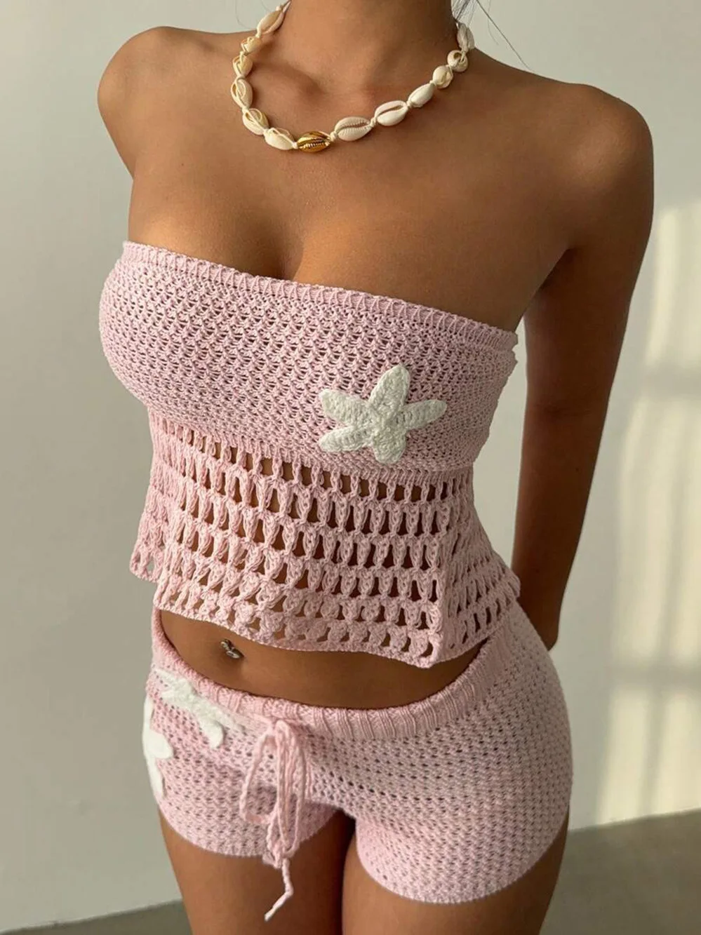 Sexy Color Knitted Bikini Cover up Set Short Beach Dress Women's Fashion Ensemble Low Waist Hollow out Spring Summer
Sexy Color Knitted Bikini Cover up Set Short Beach Dress Women's Fashion Ensemble Low Waist Hollow out Spring Summer