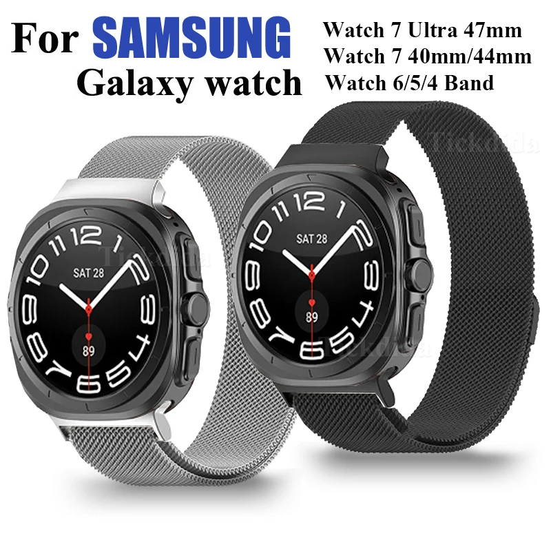 Ремешок «Миланская петля» для Samsung Galaxy Watch 7 6 5 4 44 мм, быстросъемный браслет для часов 7 Ultra Classic 47 мм, аксессуары
Ремешок «Миланская петля» для Samsung Galaxy Watch 7 6 5 4 44 мм, быстросъемный браслет для часов 7 Ultra Classic 47 мм, аксессуары