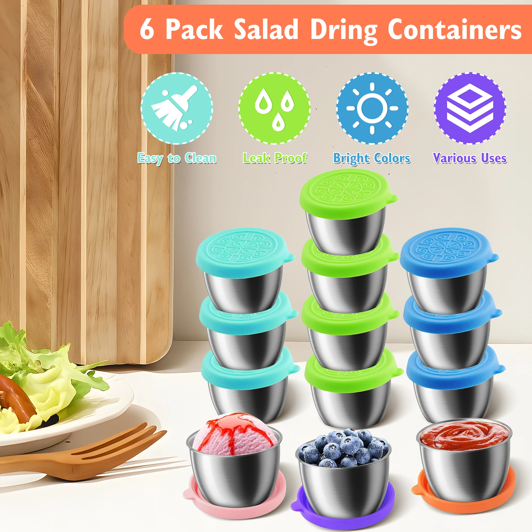 6Pcs Stainless Steel Sauce Cups Washable Dipping Dishes Small Containers Household Kitchen Supplies BBQ Party Outdoor Indoor
6Pcs Stainless Steel Sauce Cups Washable Dipping Dishes Small Containers Household Kitchen Supplies BBQ Party Outdoor Indoor