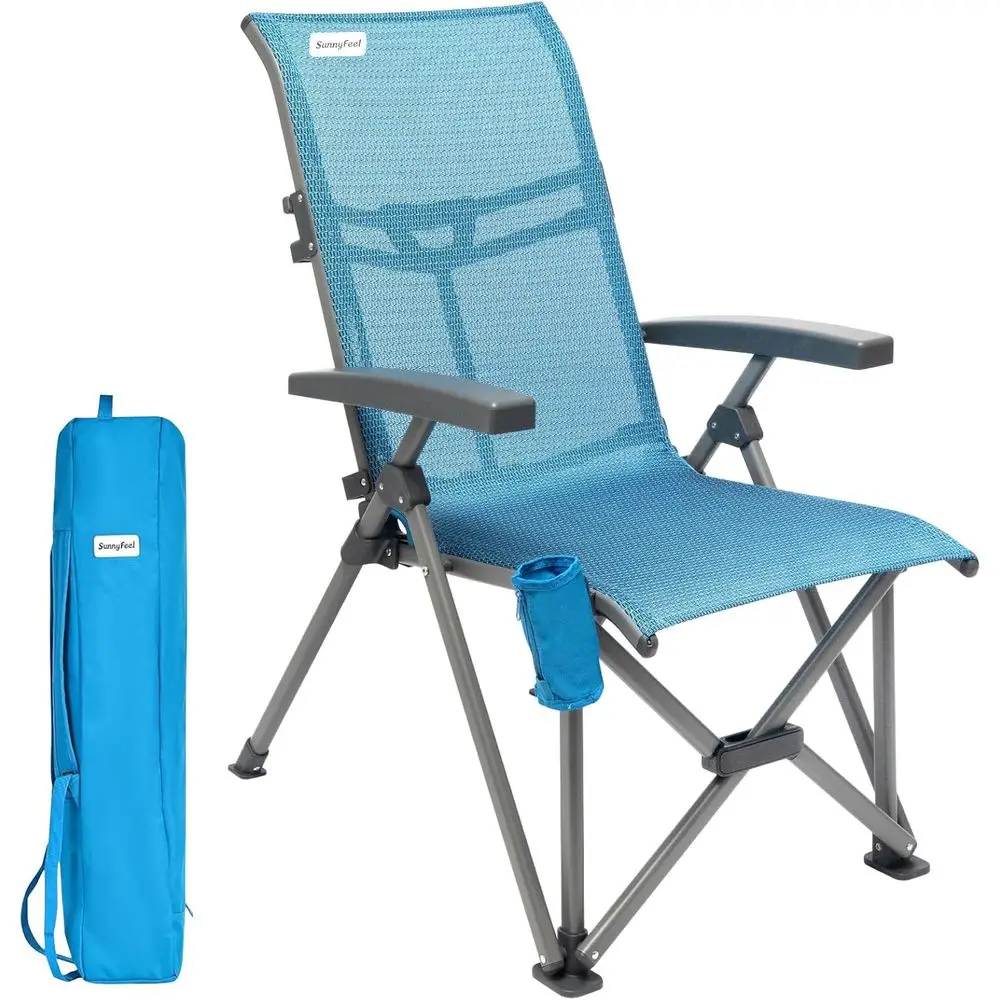 Durable 3-Position Reclining Camping Chair, 500lbs Capacity, Blue with Armrests and Cup Holder
Durable 3-Position Reclining Camping Chair, 500lbs Capacity, Blue with Armrests and Cup Holder