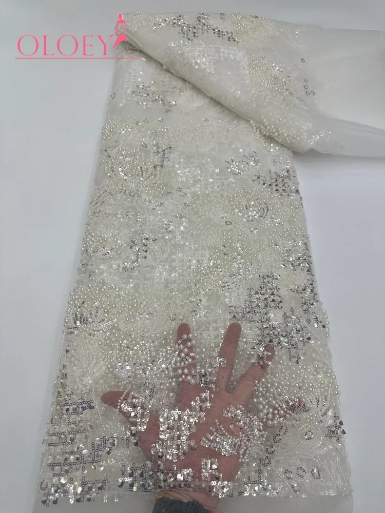 OLOEY African Groom Handmade Heavy Beads Lace Fabric Nigerian Beaded Sequins Tulle Lace Fabric For Bridal Wedding Party
OLOEY African Groom Handmade Heavy Beads Lace Fabric Nigerian Beaded Sequins Tulle Lace Fabric For Bridal Wedding Party