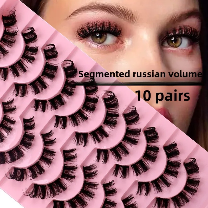 Curled and Segmented Russian Eyelashes European and American Natural Three-dimensional Long Style 10 Pairs of Fake Eyelashes
Curled and Segmented Russian Eyelashes European and American Natural Three-dimensional Long Style 10 Pairs of Fake Eyelashes