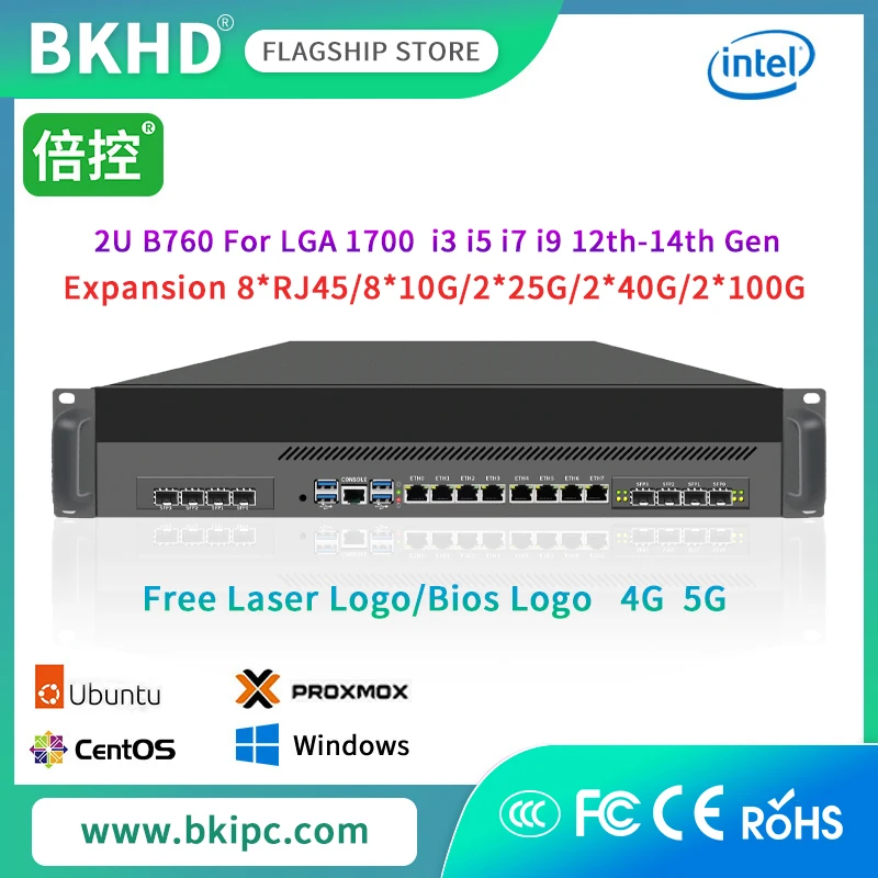 Брандмауэр BKHD 2U B760 Поддержка Intel 12-14-го поколения LGA 1700 96G Ram 8*10G SFP+ 16*RJ45 25G 100G Cyber Security Server Laser Logo
Брандмауэр BKHD 2U B760 Поддержка Intel 12-14-го поколения LGA 1700 96G Ram 8*10G SFP+ 16*RJ45 25G 100G Cyber Security Server Laser Logo