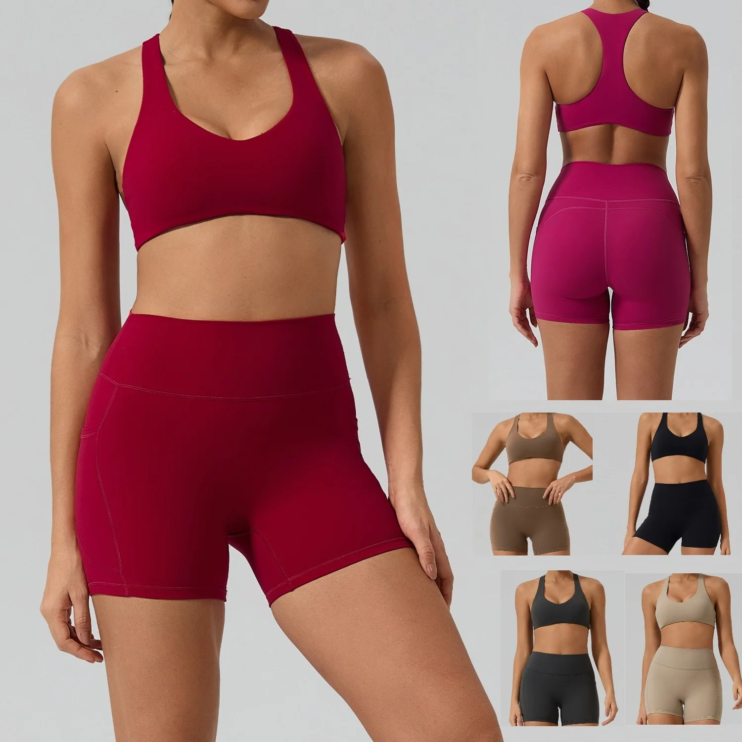 2PCS Sportswear Suit for Women High Elastic Racerback Bra and Tight Shorts Yoga Gym Legging Set Sports Running Fitness Tracksuit
2PCS Sportswear Suit for Women High Elastic Racerback Bra and Tight Shorts Yoga Gym Legging Set Sports Running Fitness Tracksuit