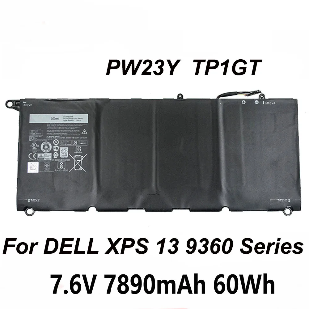 PW23Y RNP72 TP1GT 7,6 В 7890 мАч 60 Втч оригинальный аккумулятор для ноутбука Dell XPS 13 9360 13-9360-D1605G серии планшетов 0RNP72 0TP1GT
PW23Y RNP72 TP1GT 7,6 В 7890 мАч 60 Втч оригинальный аккумулятор для ноутбука Dell XPS 13 9360 13-9360-D1605G серии планшетов 0RNP72 0TP1GT