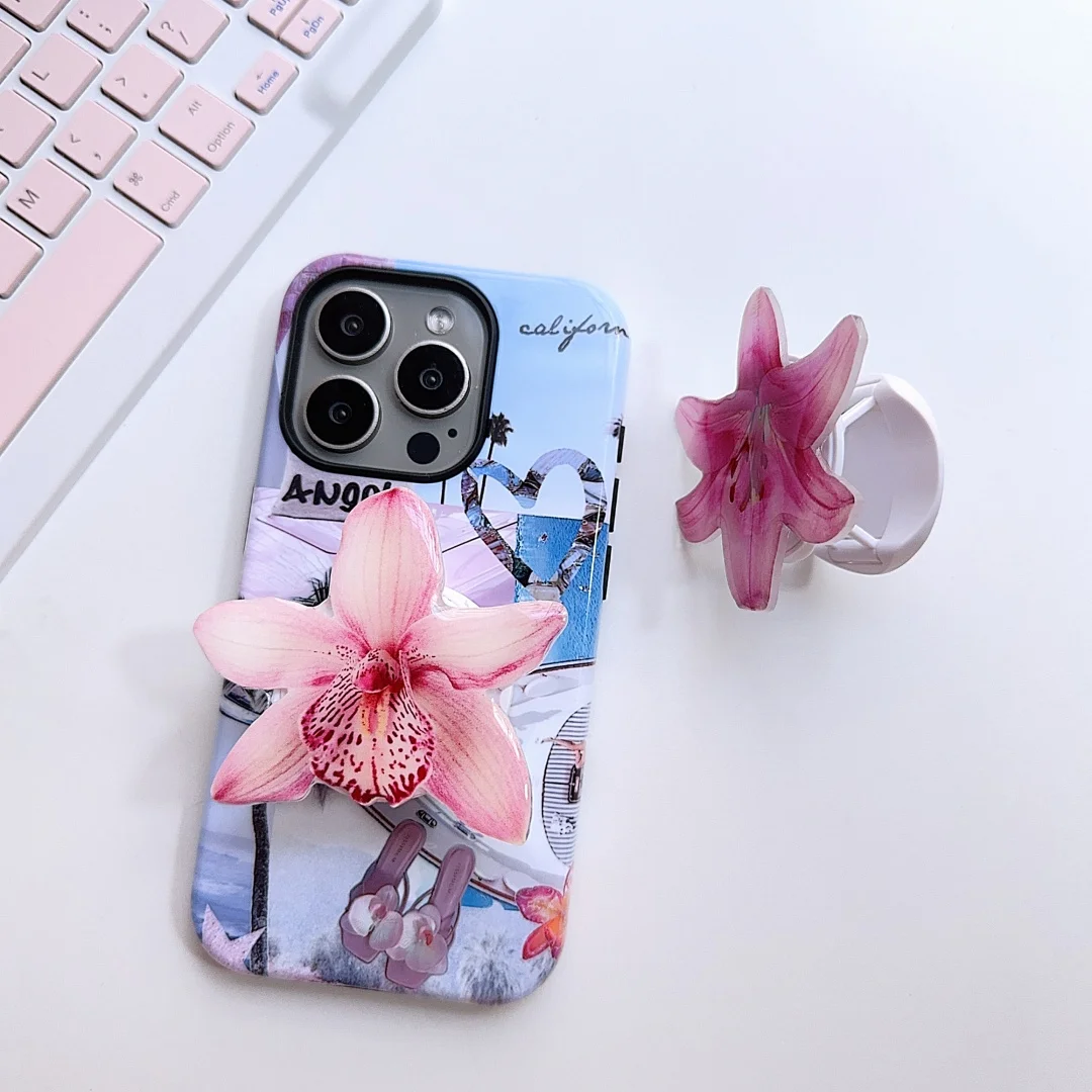 Fashion summer 3D flower Orchid folding bracket Case for iPhone 16 15 14 Phone Cover 15 12 11 Pro MAX Hard Shockproof Back Funda
Fashion summer 3D flower Orchid folding bracket Case for iPhone 16 15 14 Phone Cover 15 12 11 Pro MAX Hard Shockproof Back Funda