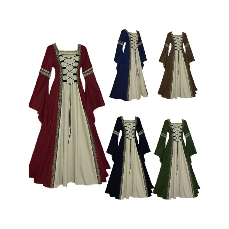 Halloween Women European Medieval Court Fancy Vampire Cosplay Costume Carnival Vintage Strapless Long Sleeve Queen Elegant Dress
Halloween Women European Medieval Court Fancy Vampire Cosplay Costume Carnival Vintage Strapless Long Sleeve Queen Elegant Dress
