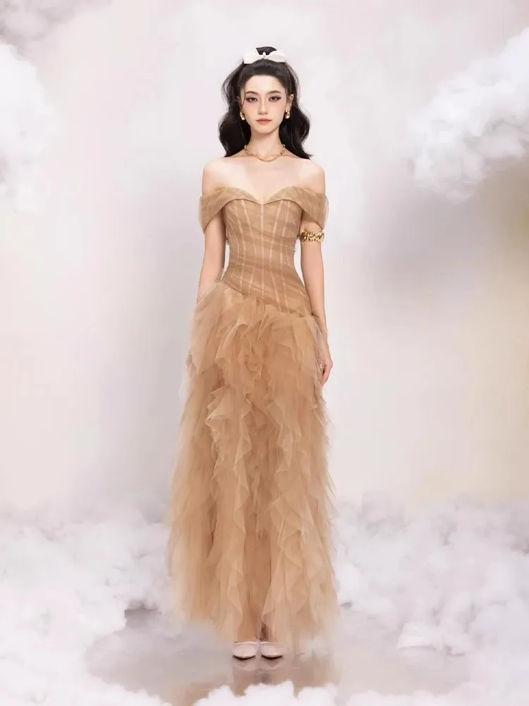Elegant Slim Mesh Dresses Spring Women V-neck Sleeveless Long Dress New Summer High Waist Solid Side Zipper Ankle Length Dress
Elegant Slim Mesh Dresses Spring Women V-neck Sleeveless Long Dress New Summer High Waist Solid Side Zipper Ankle Length Dress