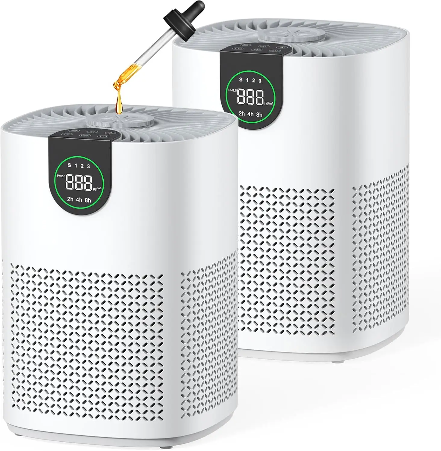 2 Pack Air Purifiers for Large Rooms up to 1200 sq.ft, H13 HEPA Washable Filter, PM2.5 Display, Sleep Mode
2 Pack Air Purifiers for Large Rooms up to 1200 sq.ft, H13 HEPA Washable Filter, PM2.5 Display, Sleep Mode