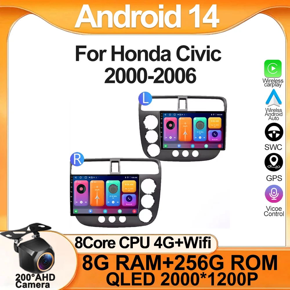 For Honda Civic 2000-2006 RHD LHD Stereo Android 13 Car Multimedia Player Screen Navigation GPS Carplay 5G Wifi NO 2 DIN BT HDR
For Honda Civic 2000-2006 RHD LHD Stereo Android 13 Car Multimedia Player Screen Navigation GPS Carplay 5G Wifi NO 2 DIN BT HDR