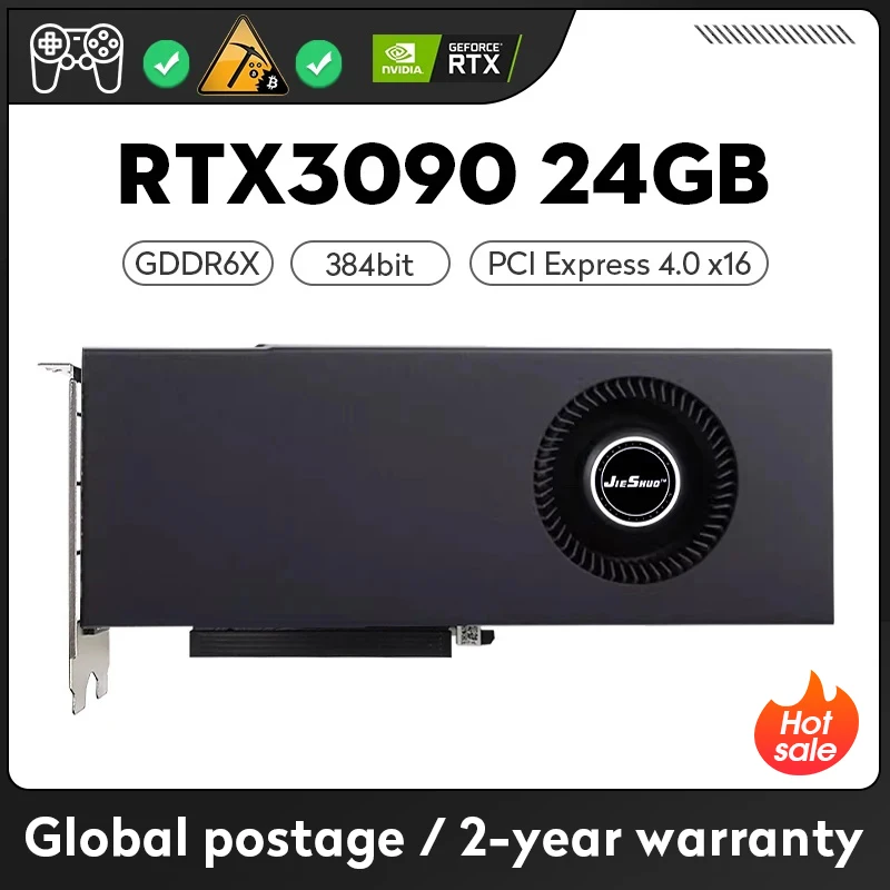 Видеокарта JIESHUO NVIDIA RTX 3090, 24 Гбит/с, 384bit GDDR6X GUP rtx3090, 24g, подходит для настольных компьютеров, настольных игр, Офисная видеокарта
Видеокарта JIESHUO NVIDIA RTX 3090, 24 Гбит/с, 384bit GDDR6X GUP rtx3090, 24g, подходит для настольных компьютеров, настольных игр, Офисная видеокарта