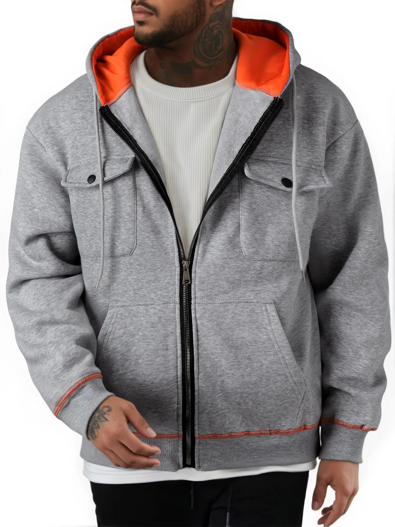 New autumn and winter warm men's hoodie with added fleece foreign trade plus size casual trend zipper hoodie hooded sweatshirt
New autumn and winter warm men's hoodie with added fleece foreign trade plus size casual trend zipper hoodie hooded sweatshirt
