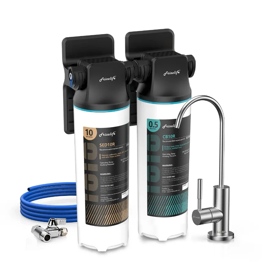 Under Sink Water Filter System with Brushed Nickel Faucet Reduces 99.99 Lead Chlorine Fluoride Bad Taste Odor 0.5 Micron NSF/AN
Under Sink Water Filter System with Brushed Nickel Faucet Reduces 99.99 Lead Chlorine Fluoride Bad Taste Odor 0.5 Micron NSF/AN