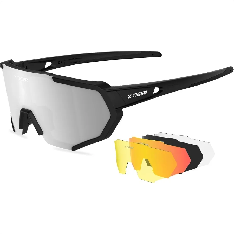 XTIGER Polarized Sports Sunglasses with 5 Interchangeable LensesMens Womens Cycling Bike Glasses Baseball Running Fishing
XTIGER Polarized Sports Sunglasses with 5 Interchangeable LensesMens Womens Cycling Bike Glasses Baseball Running Fishing