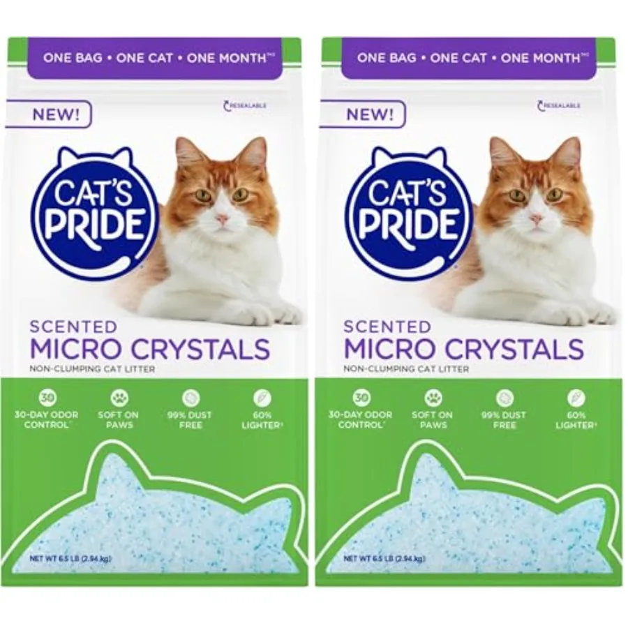 Cat's Pride Micro Crystals Cat Litter Non-Clumping Scented 30-Day Odor Control 99% Dust Free Lightweight Soft on Paws 6.5lb Bag
Cat's Pride Micro Crystals Cat Litter Non-Clumping Scented 30-Day Odor Control 99% Dust Free Lightweight Soft on Paws 6.5lb Bag